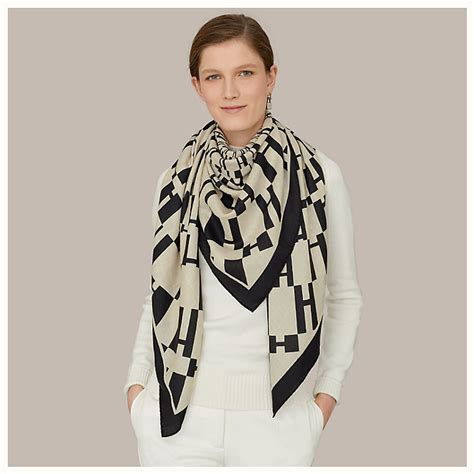 hermes h logo shawl|hermes pleated scarf.